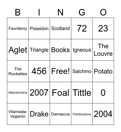 SIPS Summer Olympics Rd 3 Bingo Card