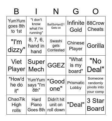 TFT Bingo Card