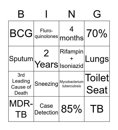 TB Bingo  Bingo Card