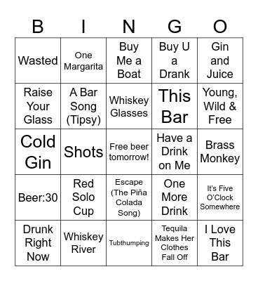 zDrinkin' Time Bingo Card