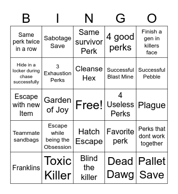 Survivor Chaos Shuffle Bingo Card