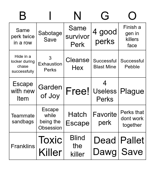 Survivor Chaos Shuffle Bingo Card