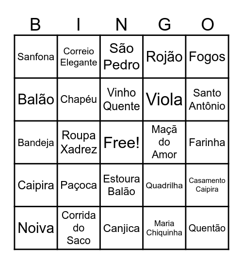 Arraiá do RH 2025 Bingo Card