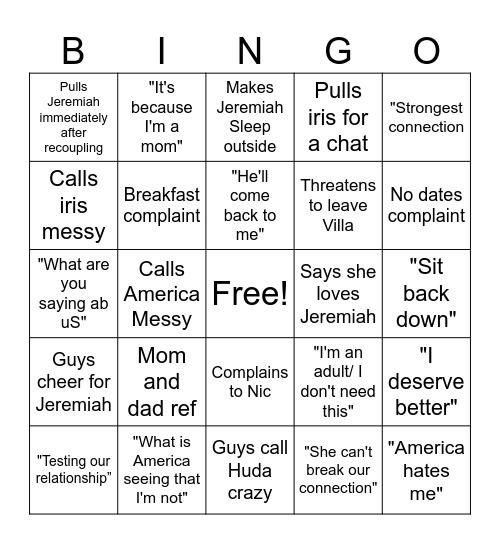 #Free Jeremiah Bingo Card