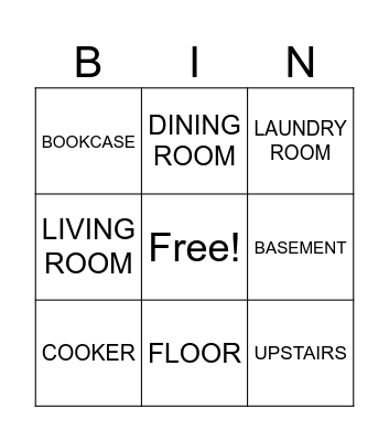 HOUSE OBJECTS Bingo Card