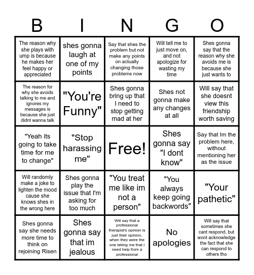 Brittnys Talk Bingo Card