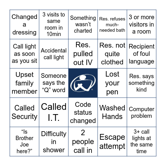 CNA Bingo Card