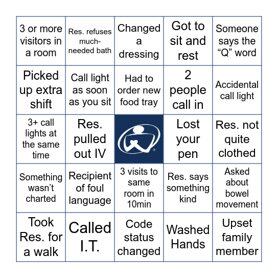 CNA Bingo Card