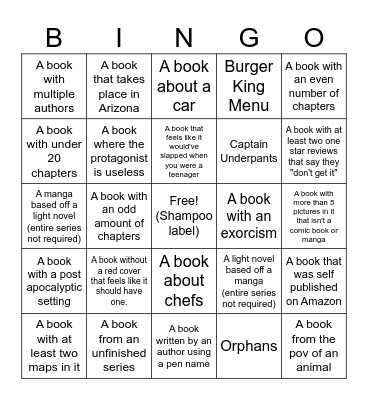 Jacob Bingo Card