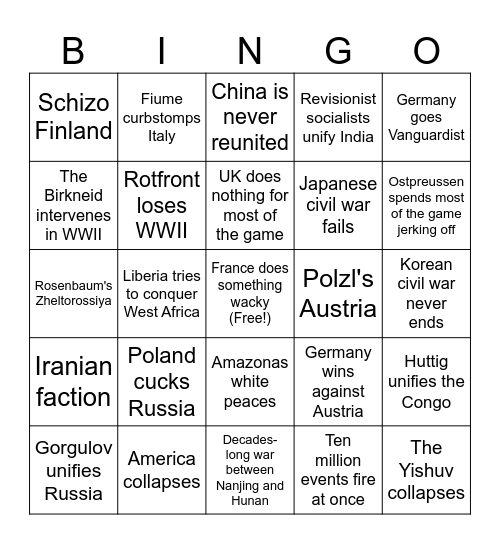RED FLOOD BINGO Card