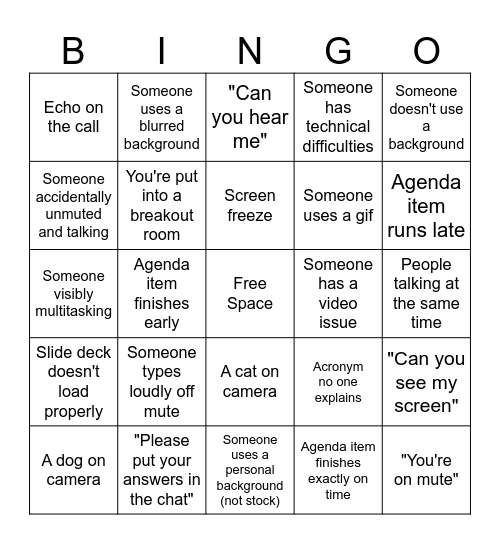 2025 AGM BINGO Card
