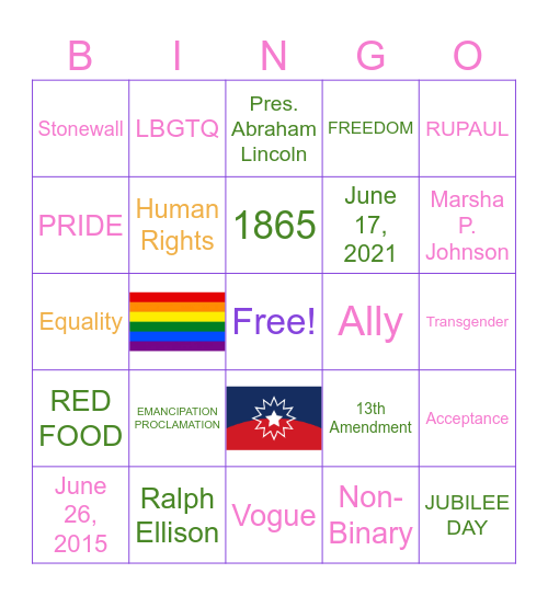 PRIDExJuneteenth BINGO Card