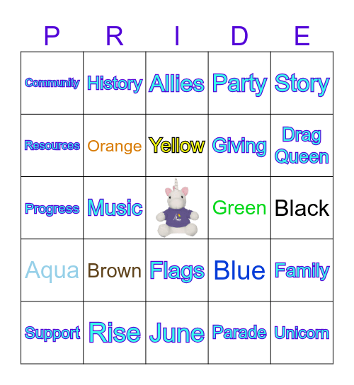 UNITED in PRIDE Bingo Card