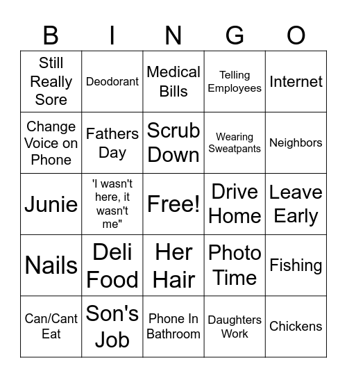 The Return Bingo Card