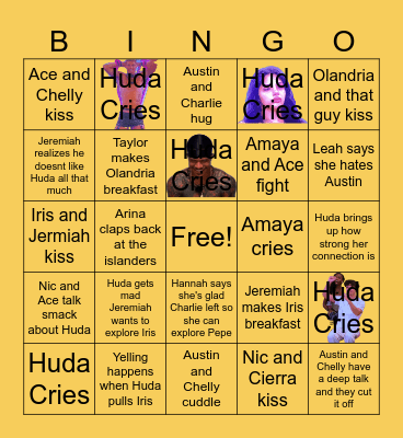 Love Island Bingo Card