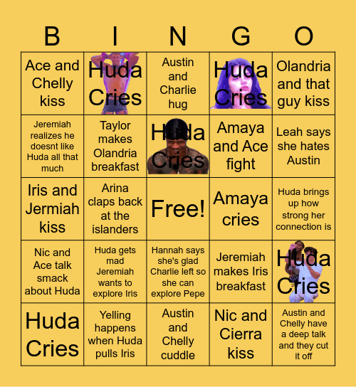 Love Island Bingo Card