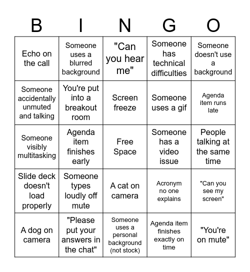 2025 AGM BINGO Card