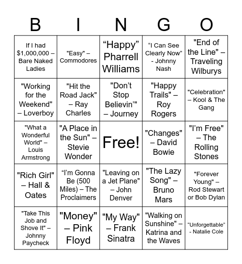 Sandy's Retirement BINGO Card