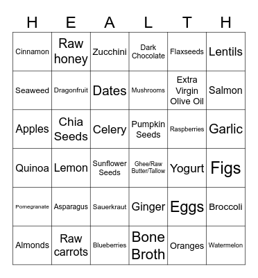 Women’s Hormone Health Bingo Card