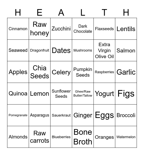 Women’s Hormone Health Bingo Card