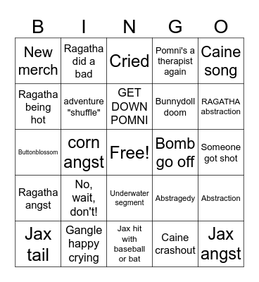TADC episode 5 predictions Bingo Card