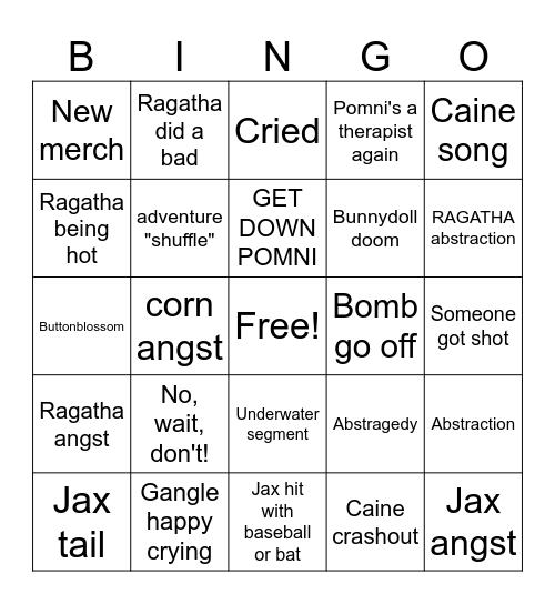TADC episode 5 predictions Bingo Card