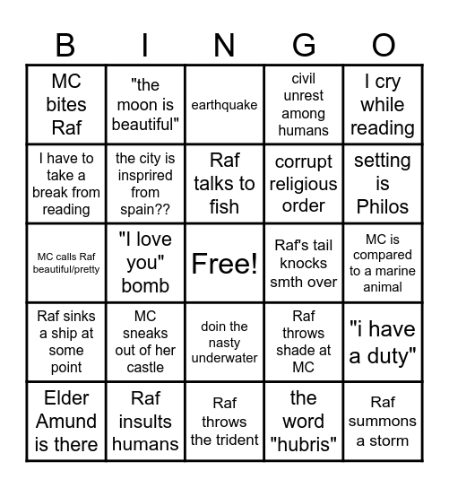 Tears of Romirro Bingo Card