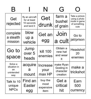 Game Jam Bingo Card