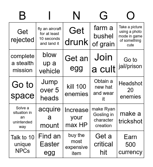 Game Jam Bingo Card