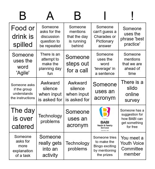BABI Board and Staff Strategy Day Bingo Card