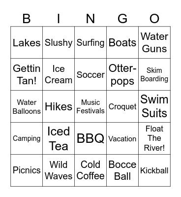 Summer Bingo Card