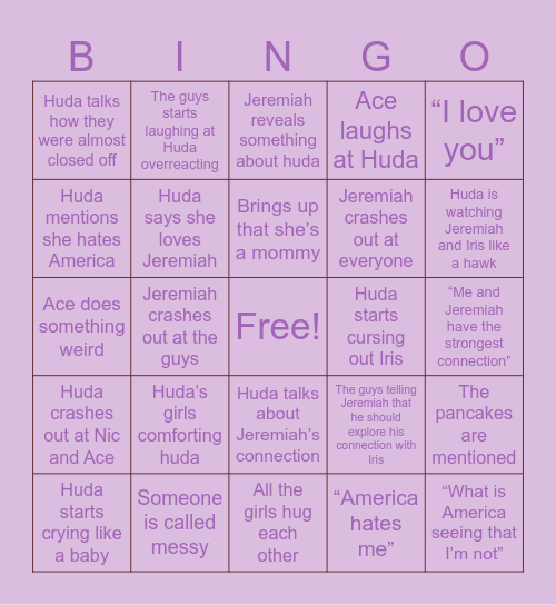 the bingo Card