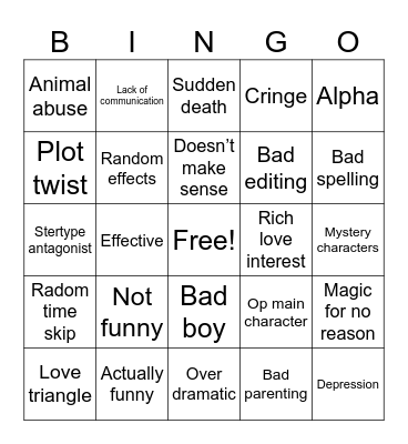 Gacha mini movie Bingo Card