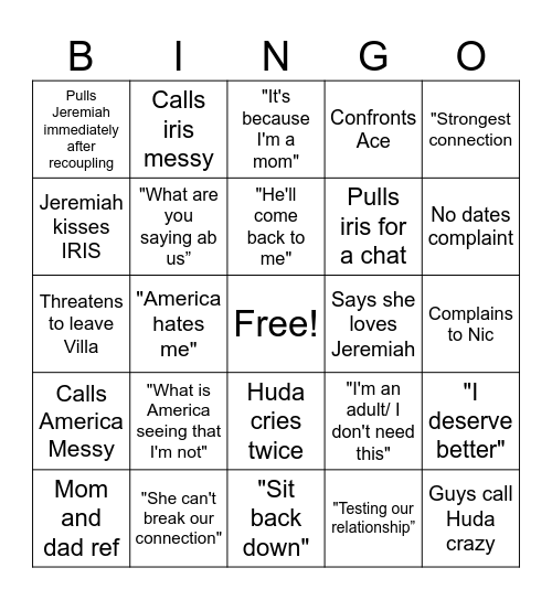 #Free Jeremiah Bingo Card