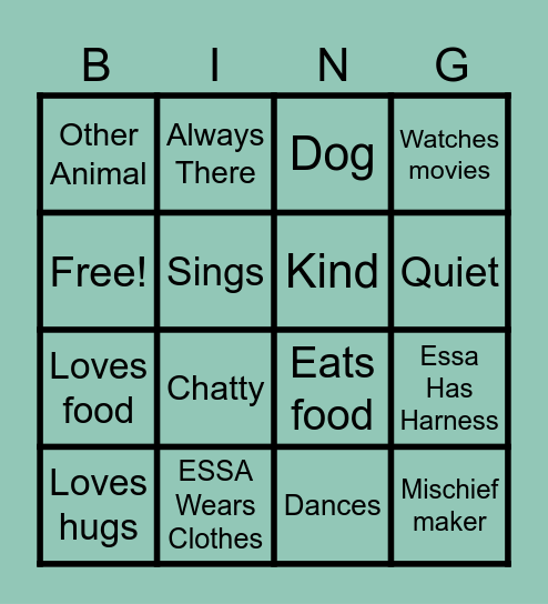 ESSA Bingo Card