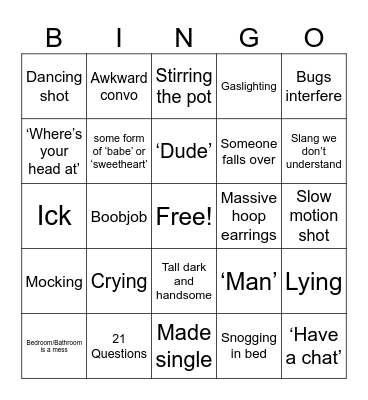 Love Island Bingo Card