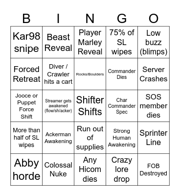 SL 10th expo Bingo Card (good) Bingo Card