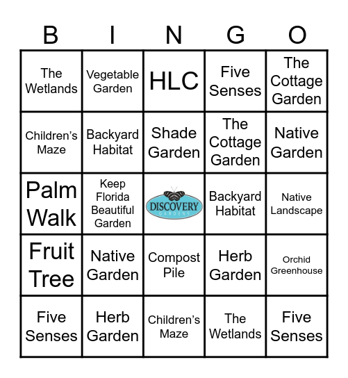 DISCOVERY GARDENS BINGO Card