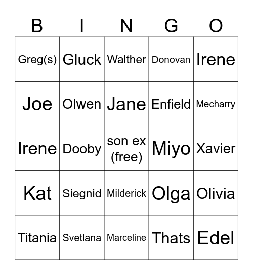 Détesté par Bingo Card