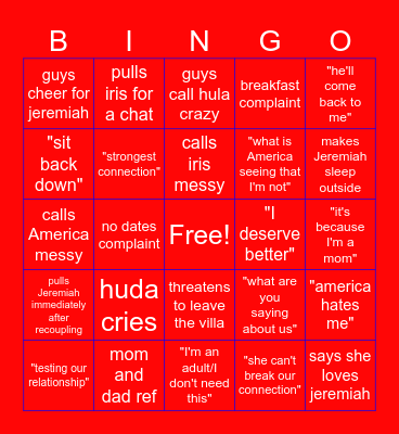 Hurricane Huda Bingo Card
