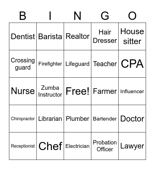 TRingo! #24 Careers Bingo Card