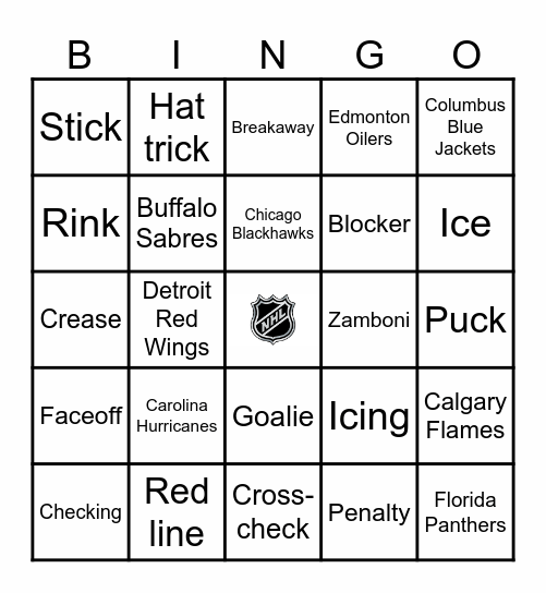 Hockey Bingo! Bingo Card