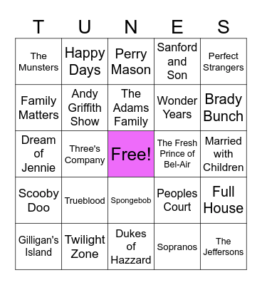 TV Bingo Card