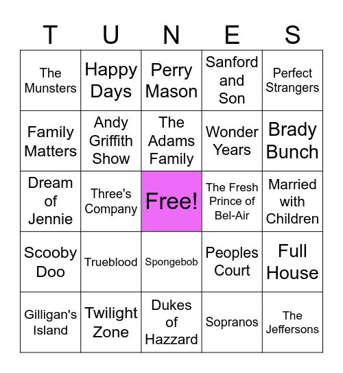 TV Bingo Card