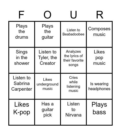 Find someone who... Bingo Card