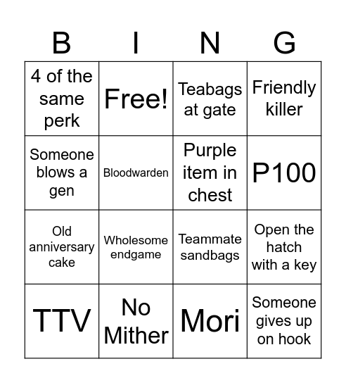 Survivor Bingo Card