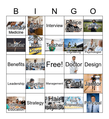 Careers Bingo Card