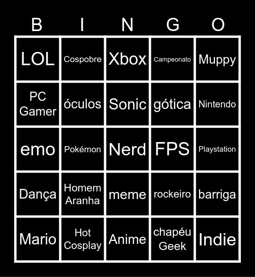 BINGO BGS Bingo Card