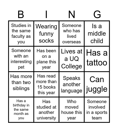 SRN Bingo Card