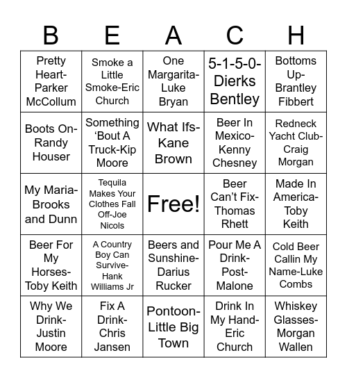 EB Music Bingo Game #3 Bingo Card